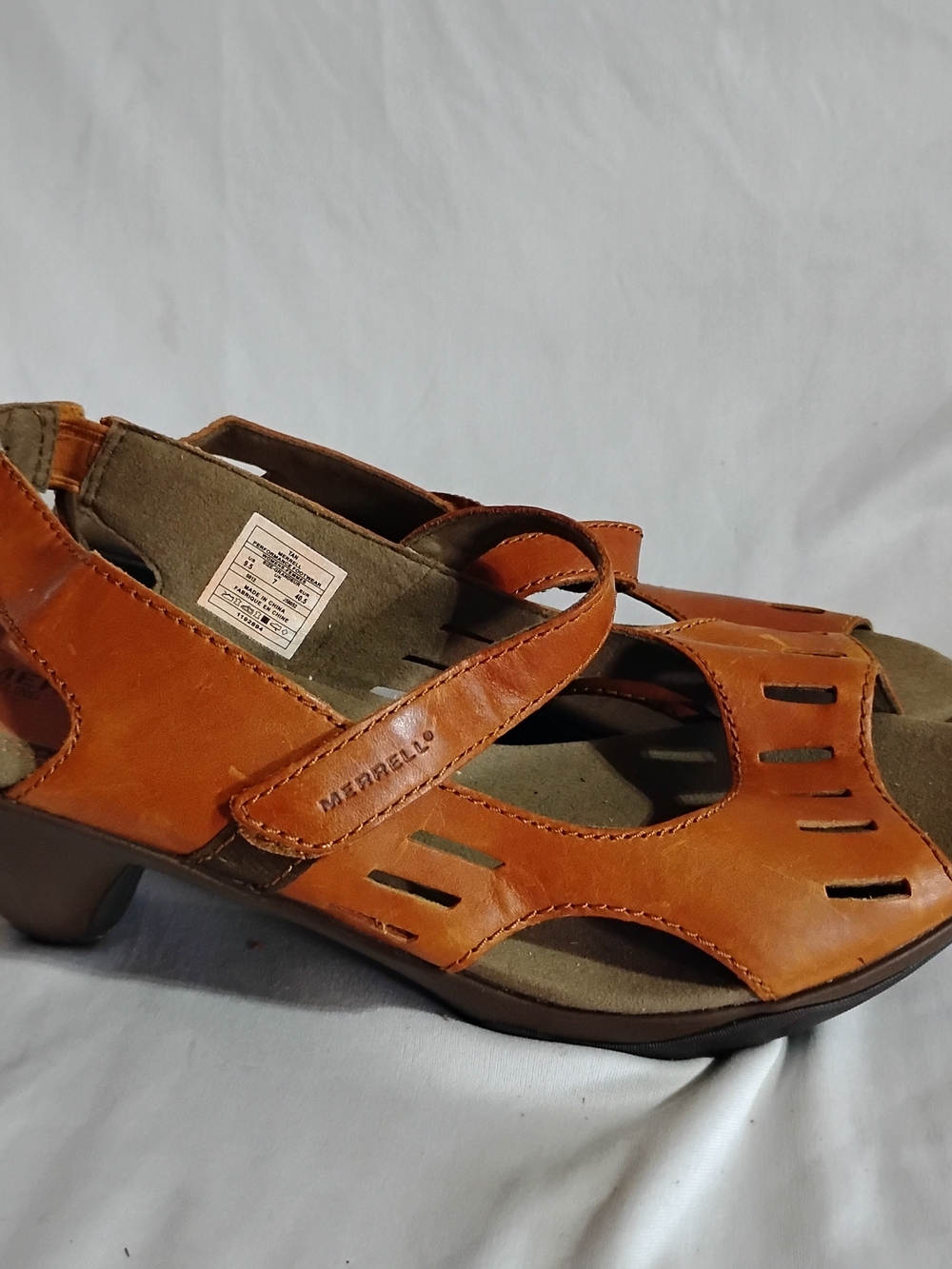 Merrell Comfort Leather Sandals in Cognac Brown 9.5 - Picture 3 of 8